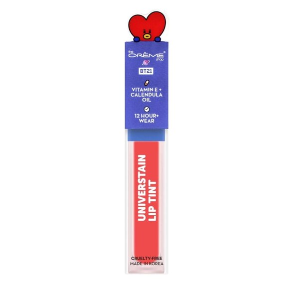 BT21 Lip Tint - The Crème Shop Curiously Coral Universtain Lip Tint - Picture 1 of 4
